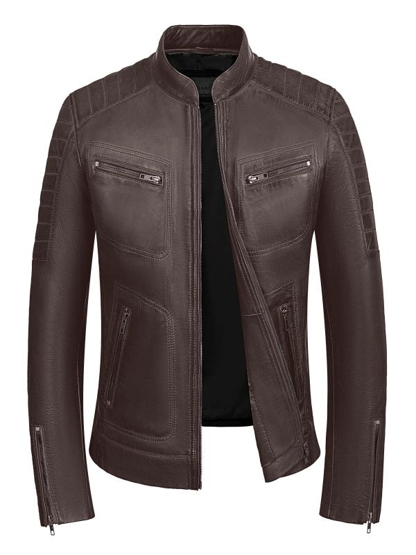 Leren jas heren biker bruin TR36 B Versano