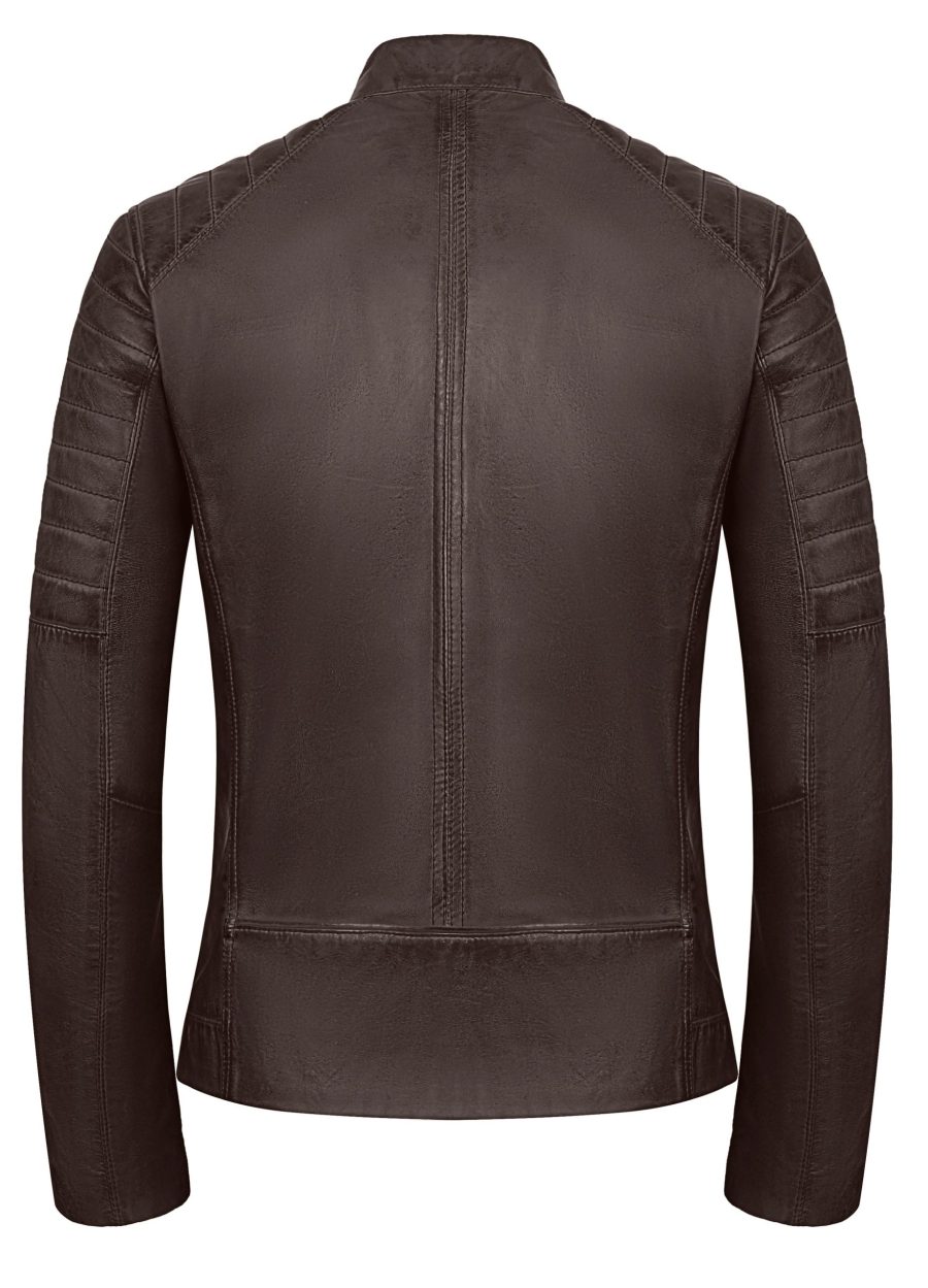 Leren jas heren biker bruin TR36 B Versano - Afbeelding 3