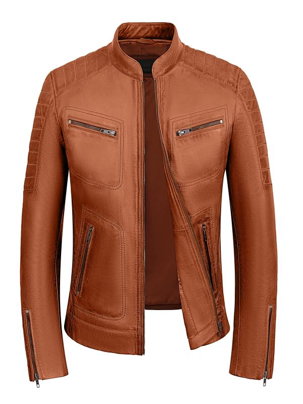 Heren leren jas biker TR36 B cognac Versano