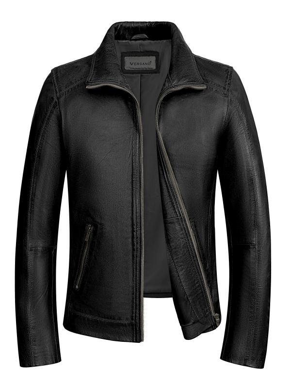 heren leren jas zwart TR53 Versano