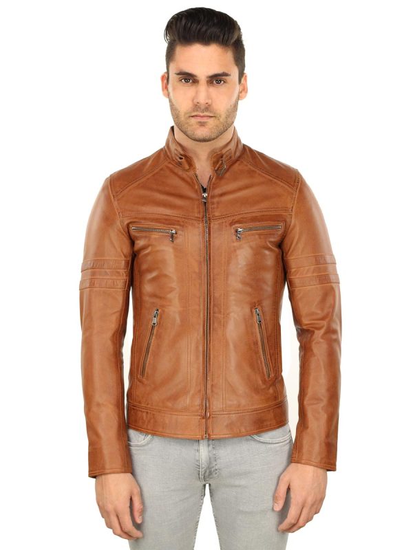Leren heren jas TR43 cognac Versano
