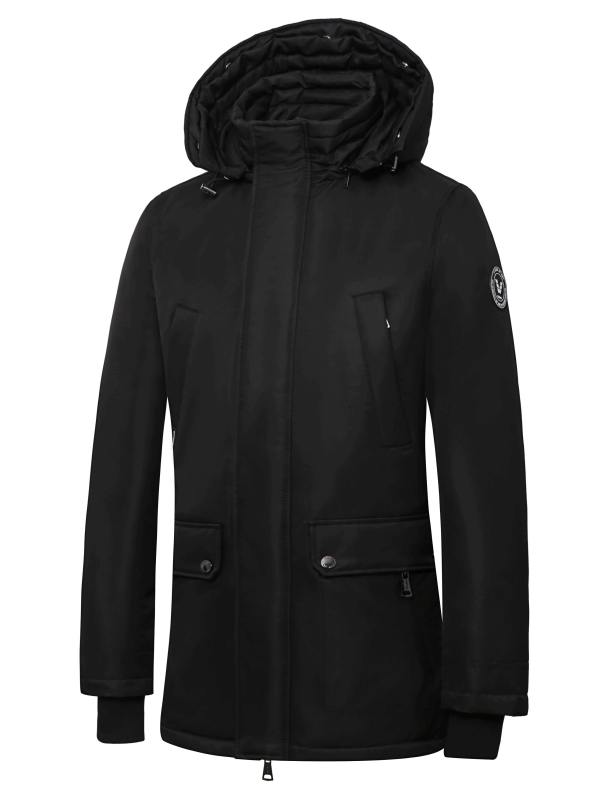 Heren winterjas halflang zwart Smart Max Versano