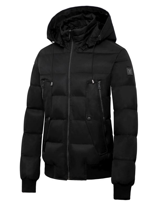 Korte heren winterjas zwart Aviation Versano