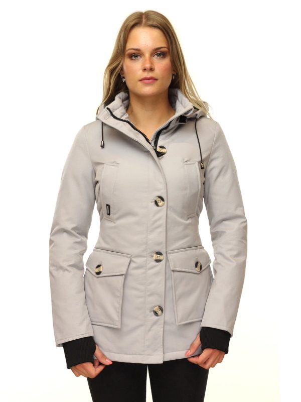 Dames winterjas parka 4 pocket Marry grijs Versano
