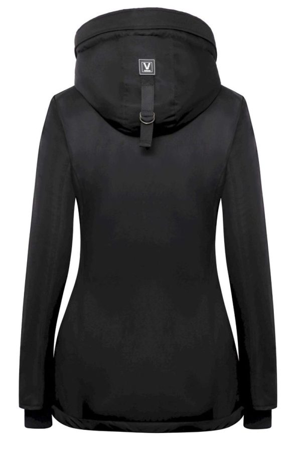 Winterjas dames met bontkraag Rani N zwart Versano