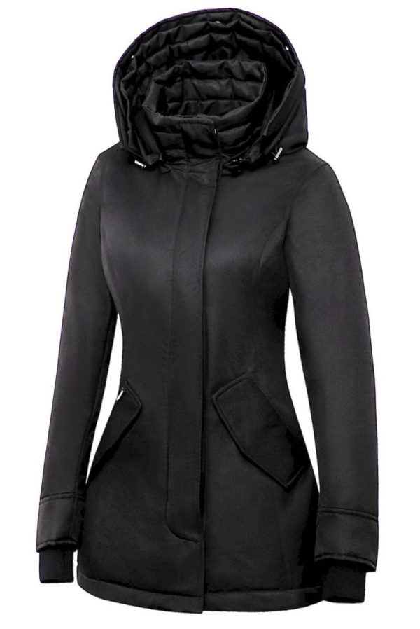 Winterjas dames met bontkraag Rani N zwart Versano