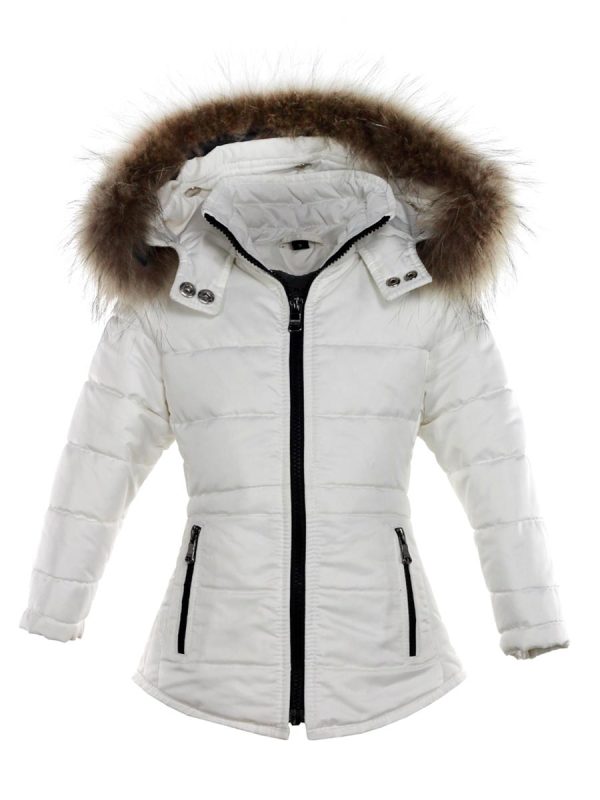 Meisjes parka winterjas wit Jenny Versano