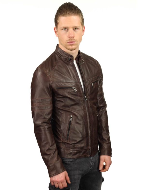 leren heren jas bruin TR43 Versano