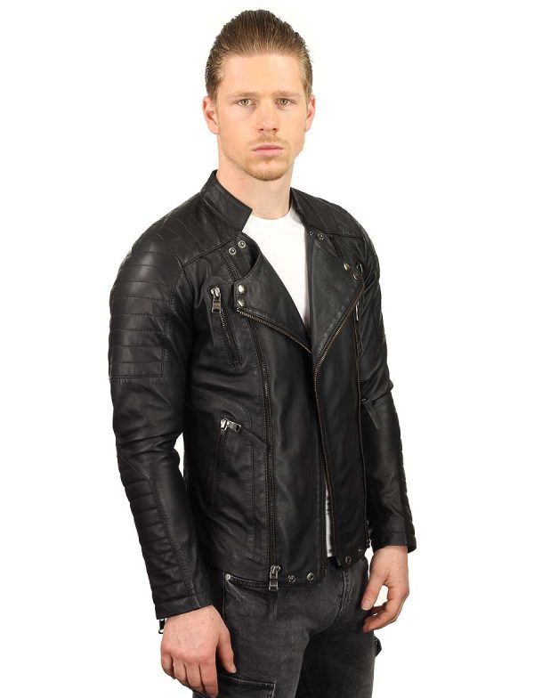 Biker jas heren leer TR60 zwart Versano