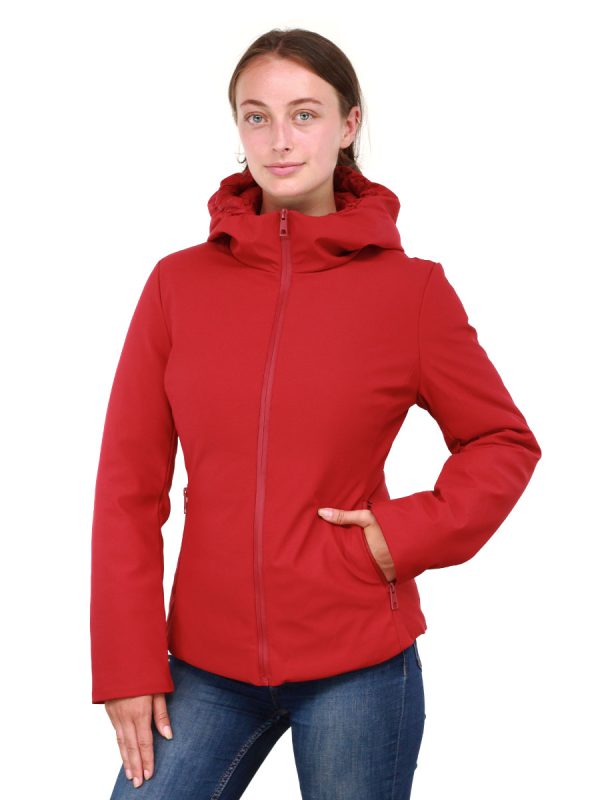 Dames winterjas kort met capuchon Sabrina rood Versano