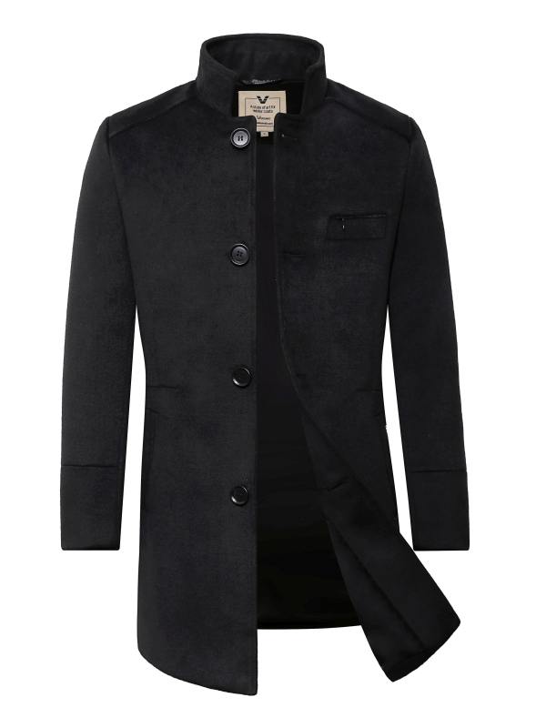 Heren mantel jas zwart Versano johnson