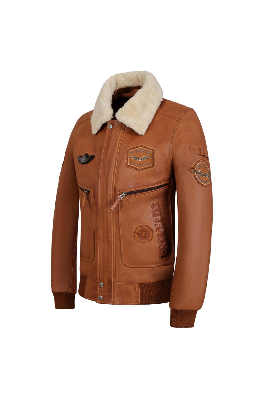Heren jas Pilot leer cognac Versano – Image 2