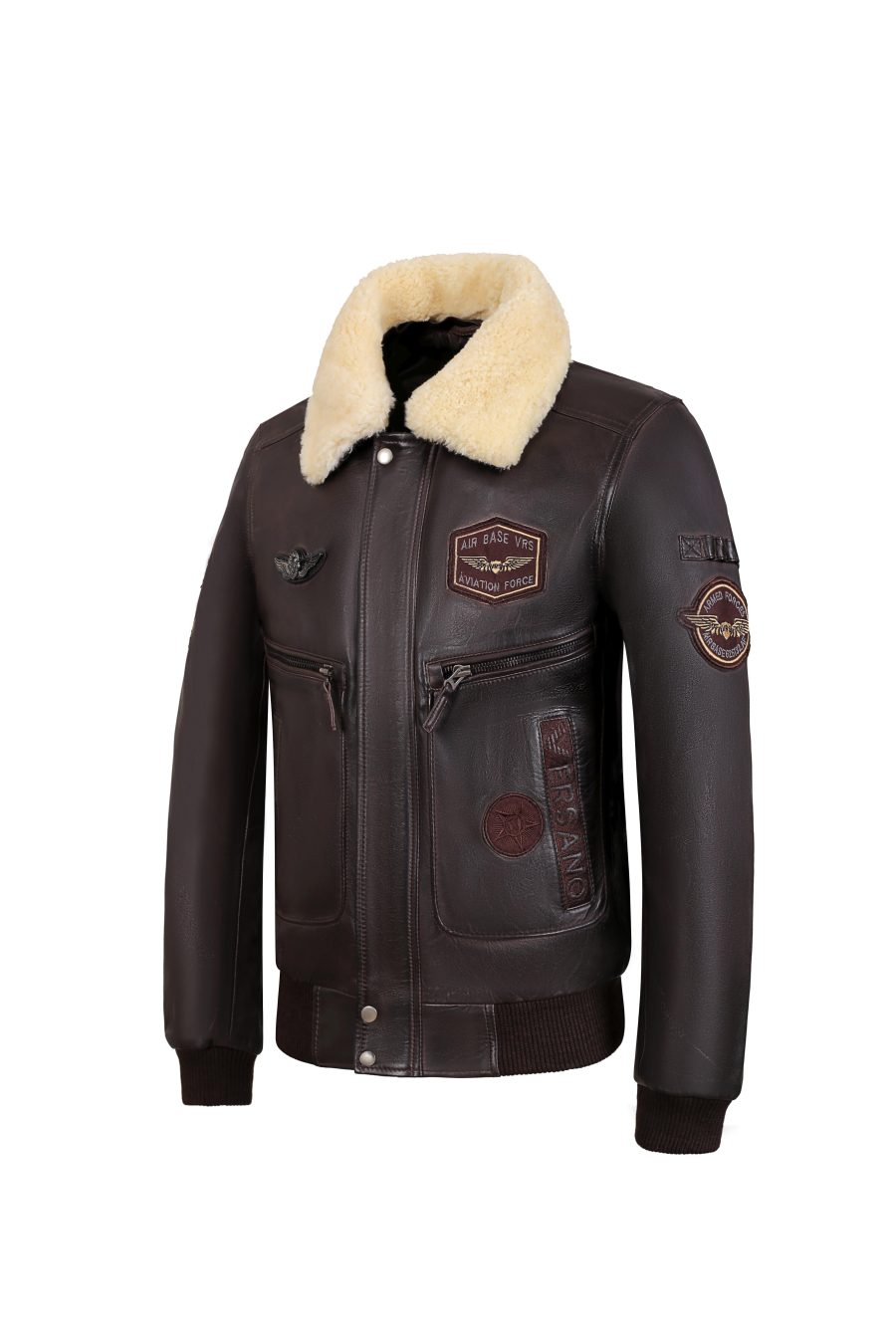 Pilot leren heren jas bruin Versano - Afbeelding 2